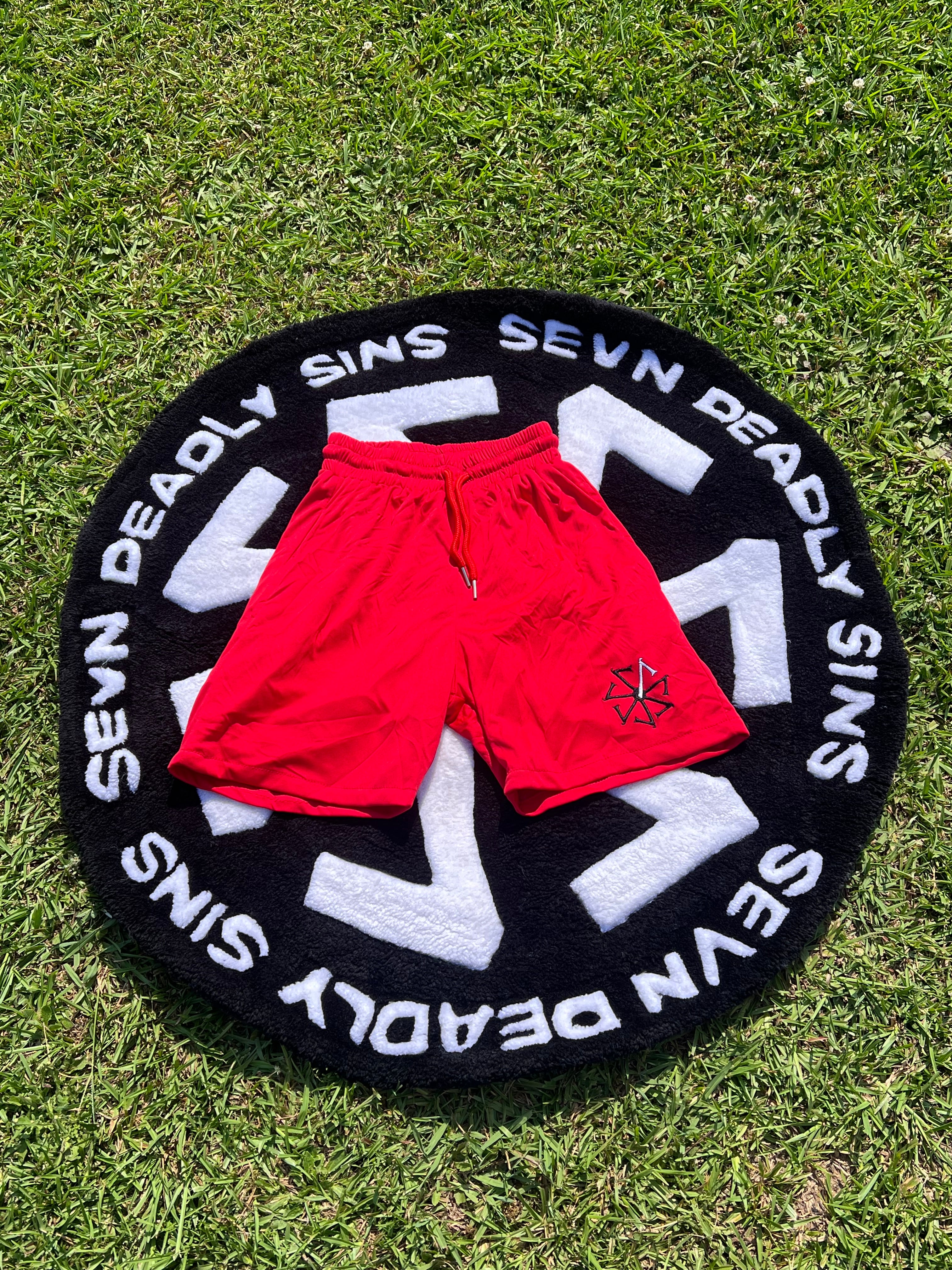 Wrath Polyester Shorts 7" Red